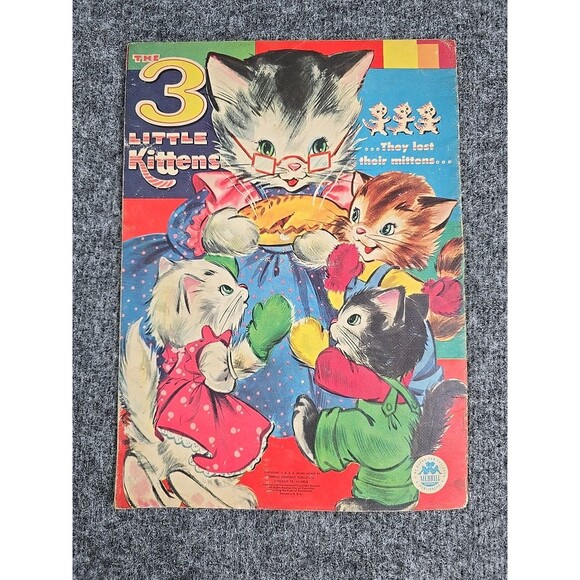 Merrill Co. Vintage Nursery Rhymes Book Lot of 3 Linen Children's Book - Picture 10 of 14